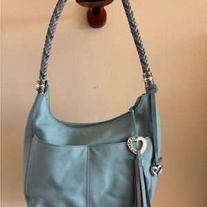 Brighton Teal Leather Hobo Bag